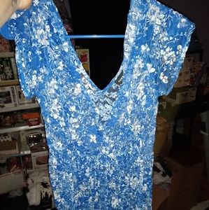 See through blue and white floral size 1